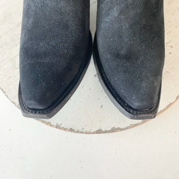 Black Suede Heeled Boots - Picture 6 of 14